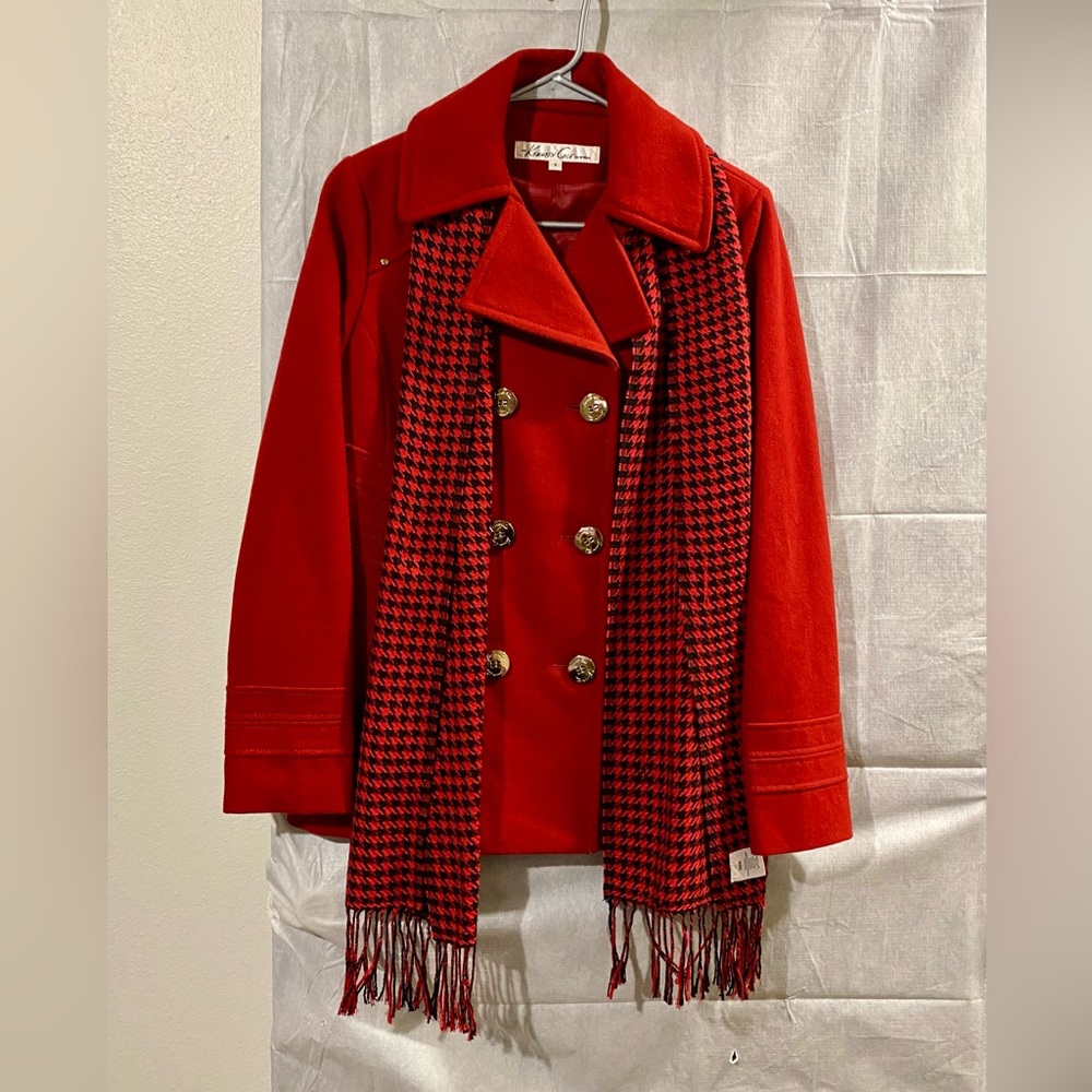 Kenneth Cole Red Peacoat Size 4